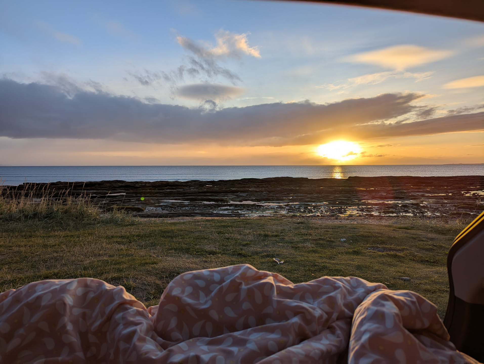Photo of a beautiful view out of the back of a car