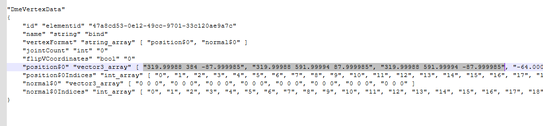 Screenshot of DmeVertexData